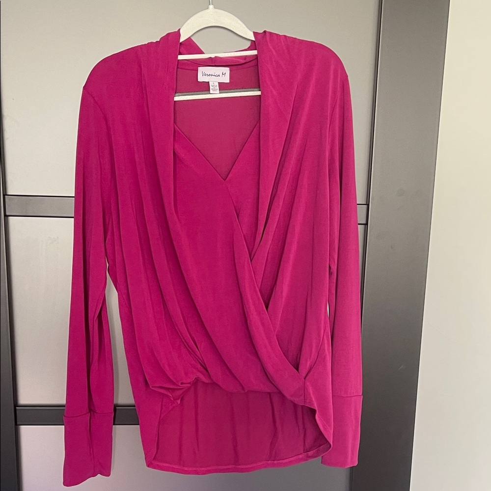 Vibrant Women's Fuchsia Wrap Blouse